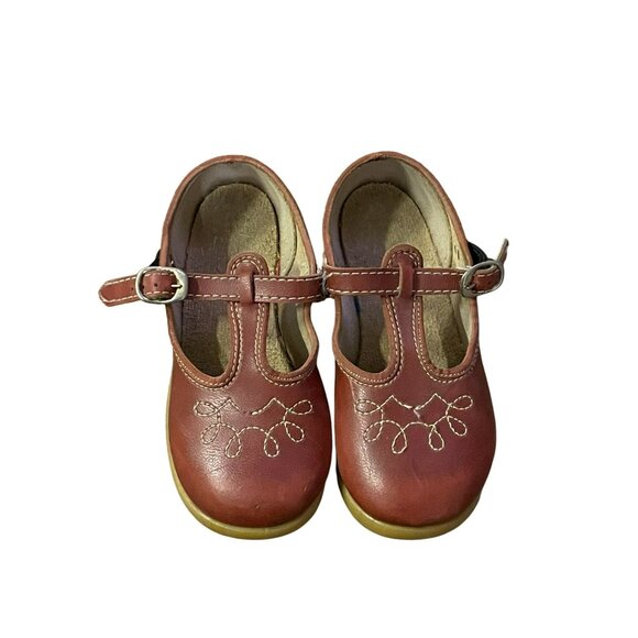 Vintage Dyna Kids Mary Janes Little Girls 8 Used Brown - Picture 12 of 12